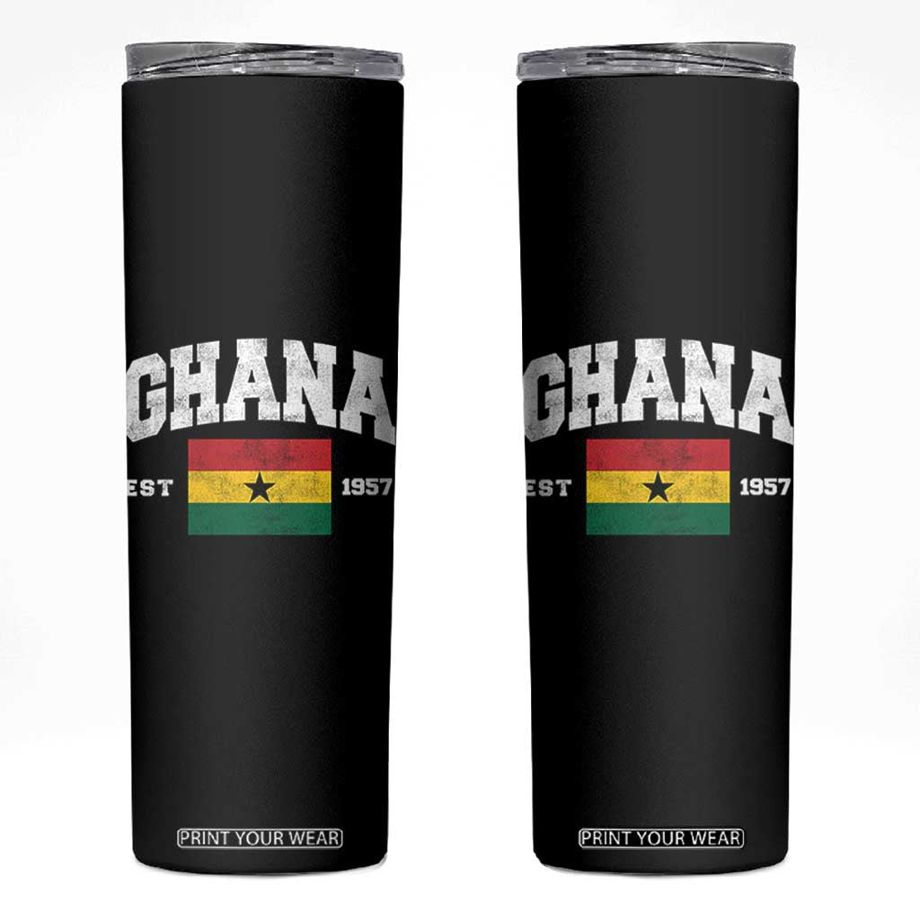 Ghana Est 1957 Ghanaian Flag Independence Day Skinny Tumbler Ghanaian Heritage Pride