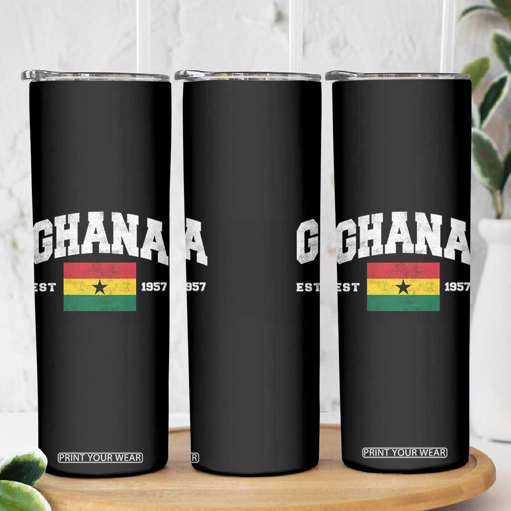 Ghana Est 1957 Ghanaian Flag Independence Day Skinny Tumbler Ghanaian Heritage Pride