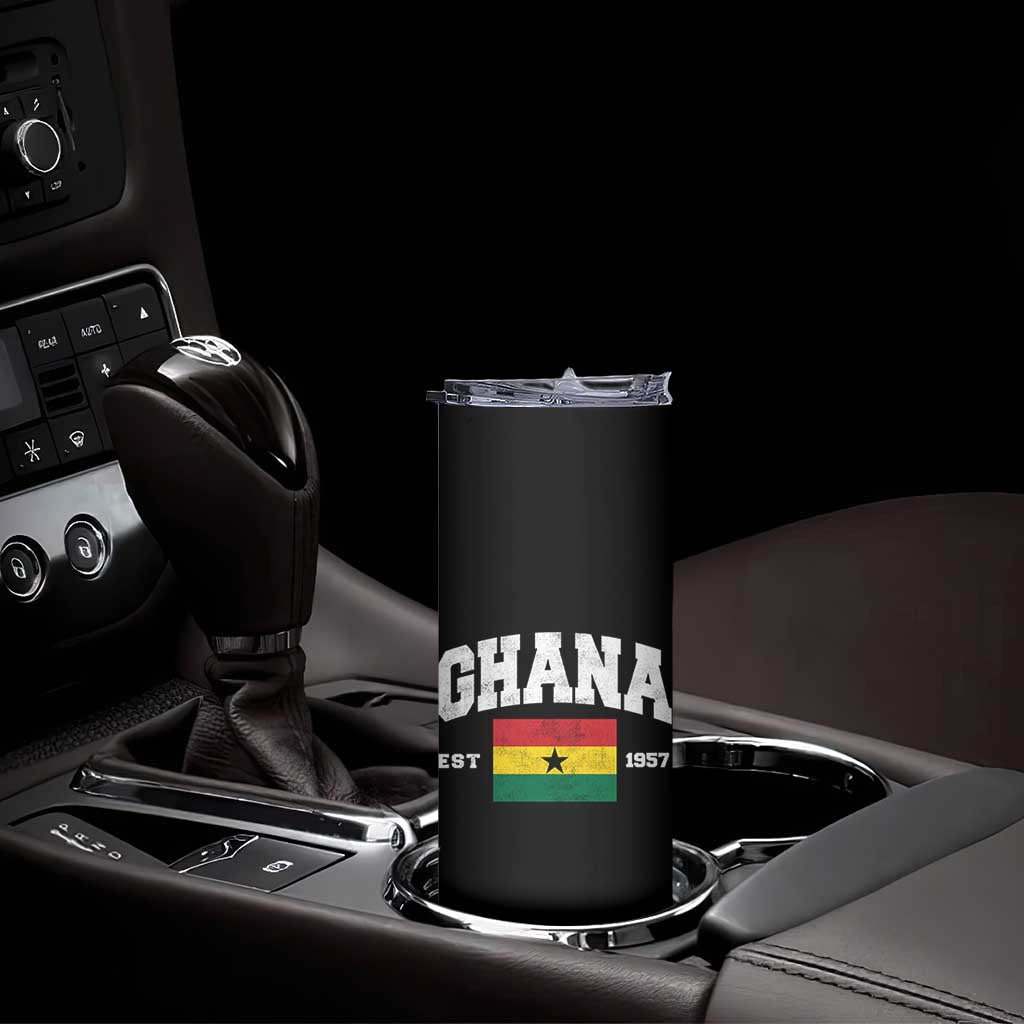Ghana Est 1957 Ghanaian Flag Independence Day Skinny Tumbler Ghanaian Heritage Pride