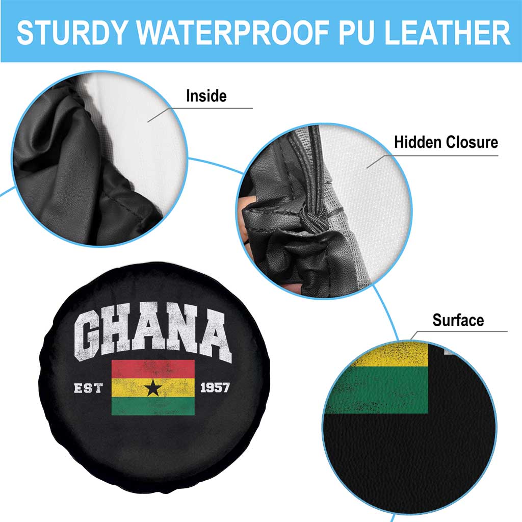 Ghana Est 1957 Ghanaian Flag Independence Day Spare Tire Cover Ghanaian Heritage Pride