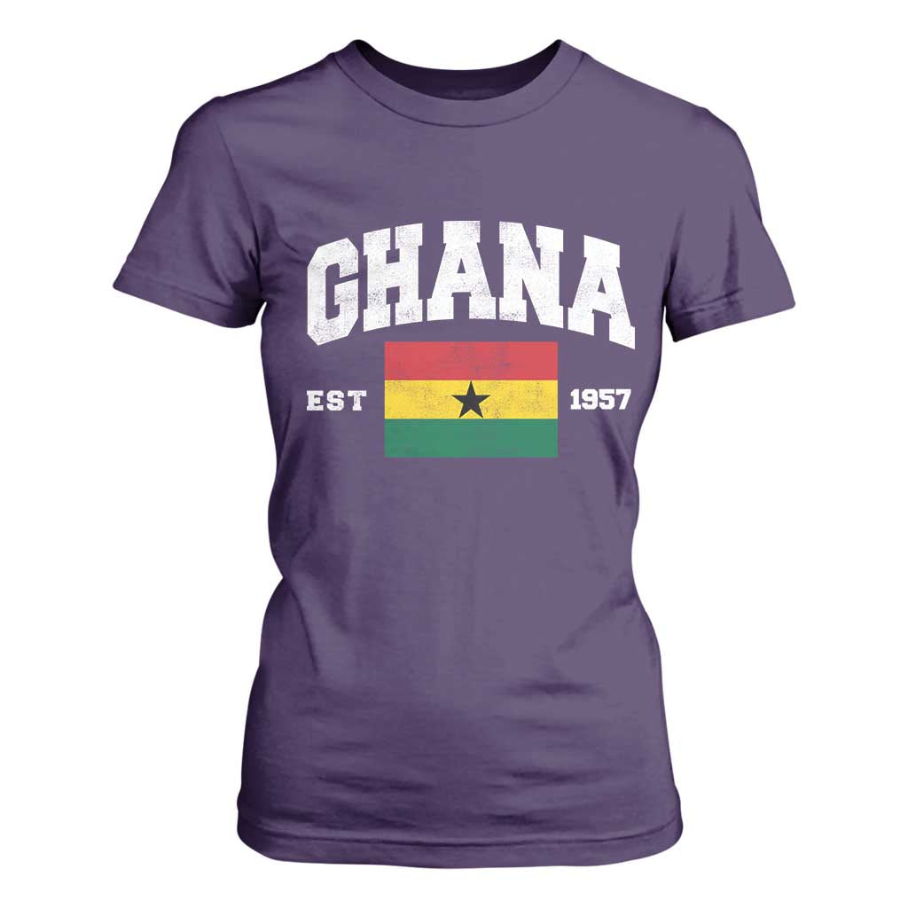 Ghana Est 1957 Ghanaian Flag Independence Day T Shirt For Women Ghanaian Heritage Pride