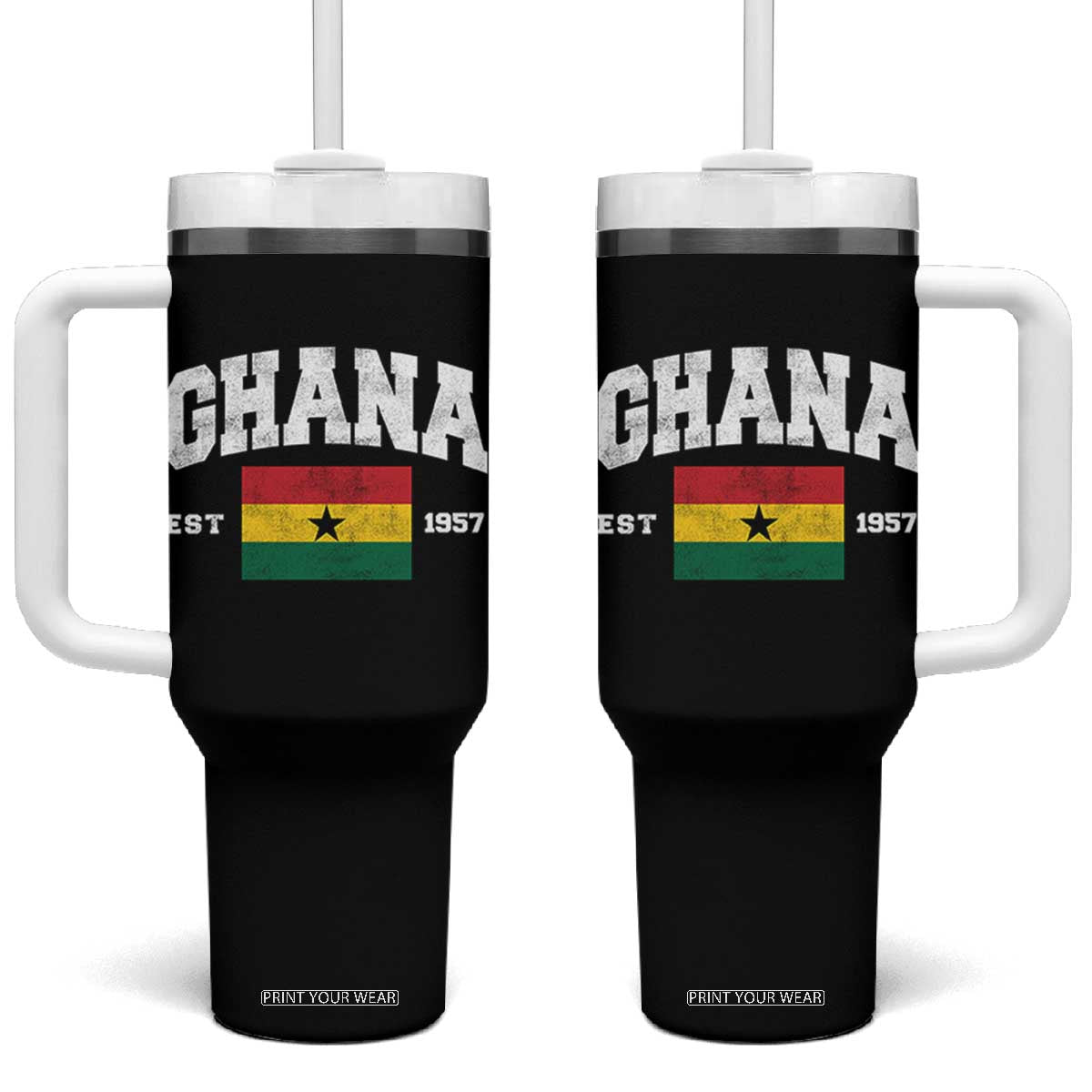 Ghana Est 1957 Ghanaian Flag Independence Day Tumbler With Handle Ghanaian Heritage Pride