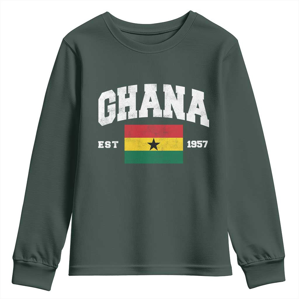 Ghana Est 1957 Ghanaian Flag Independence Day Youth Sweatshirt Ghanaian Heritage Pride