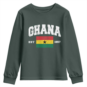 Ghana Est 1957 Ghanaian Flag Independence Day Youth Sweatshirt Ghanaian Heritage Pride