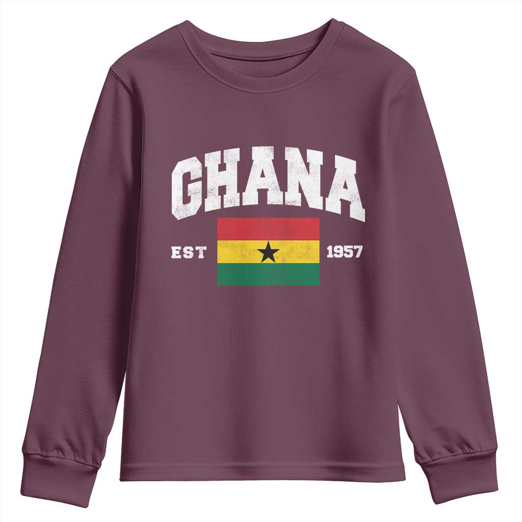 Ghana Est 1957 Ghanaian Flag Independence Day Youth Sweatshirt Ghanaian Heritage Pride