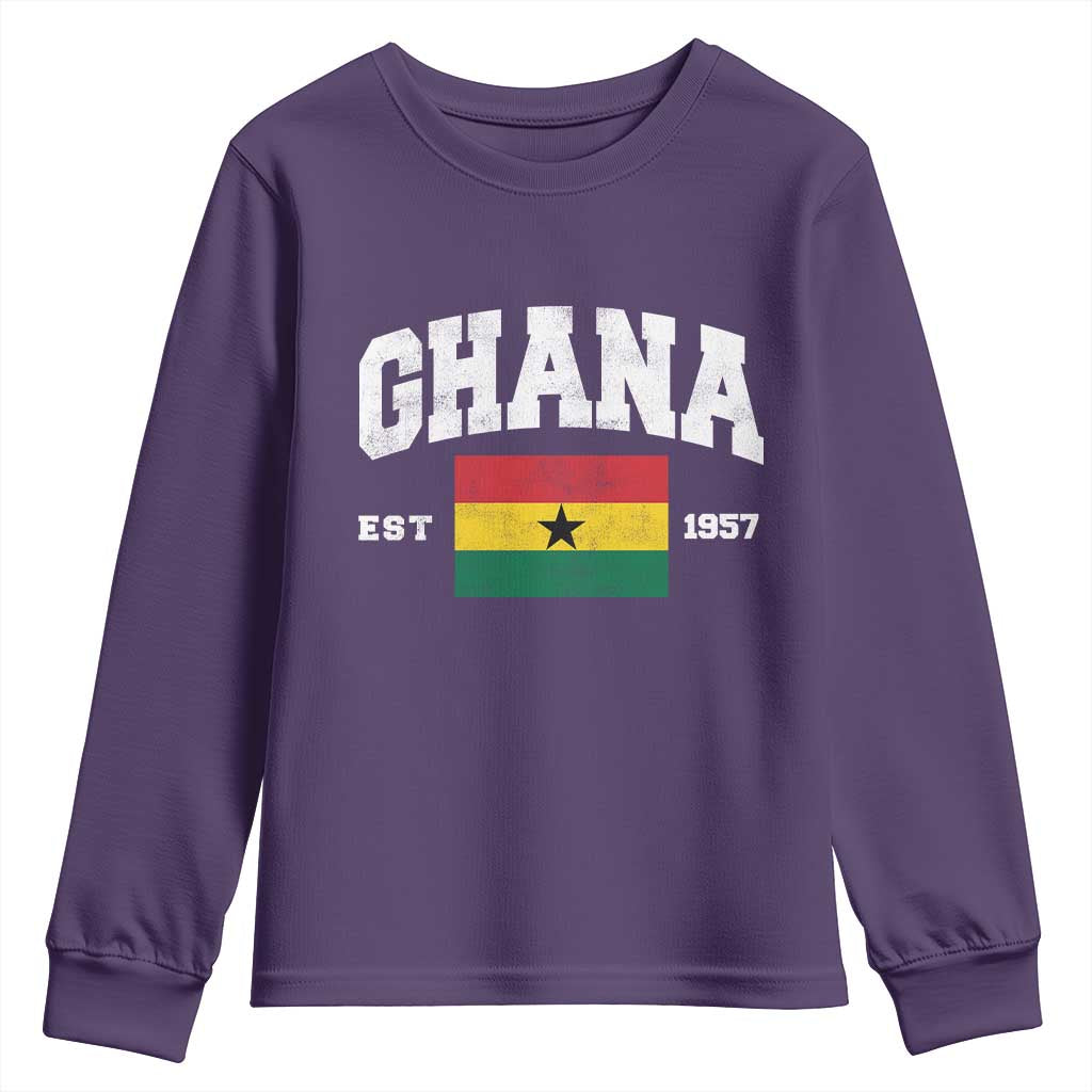Ghana Est 1957 Ghanaian Flag Independence Day Youth Sweatshirt Ghanaian Heritage Pride