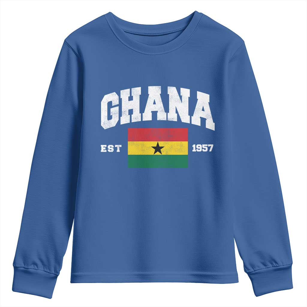 Ghana Est 1957 Ghanaian Flag Independence Day Youth Sweatshirt Ghanaian Heritage Pride