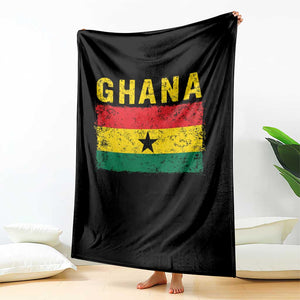 Vintage Ghana Flag Distressed Design Throw Blanket Proud Ghanaian Heritage African Pride