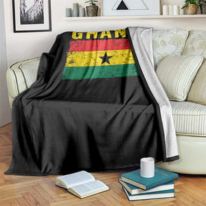 Vintage Ghana Flag Distressed Design Throw Blanket Proud Ghanaian Heritage African Pride