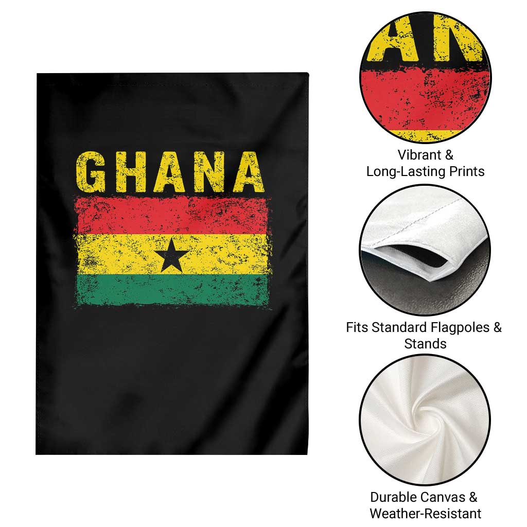 Vintage Ghana Flag Distressed Design Garden Flag Proud Ghanaian Heritage African Pride