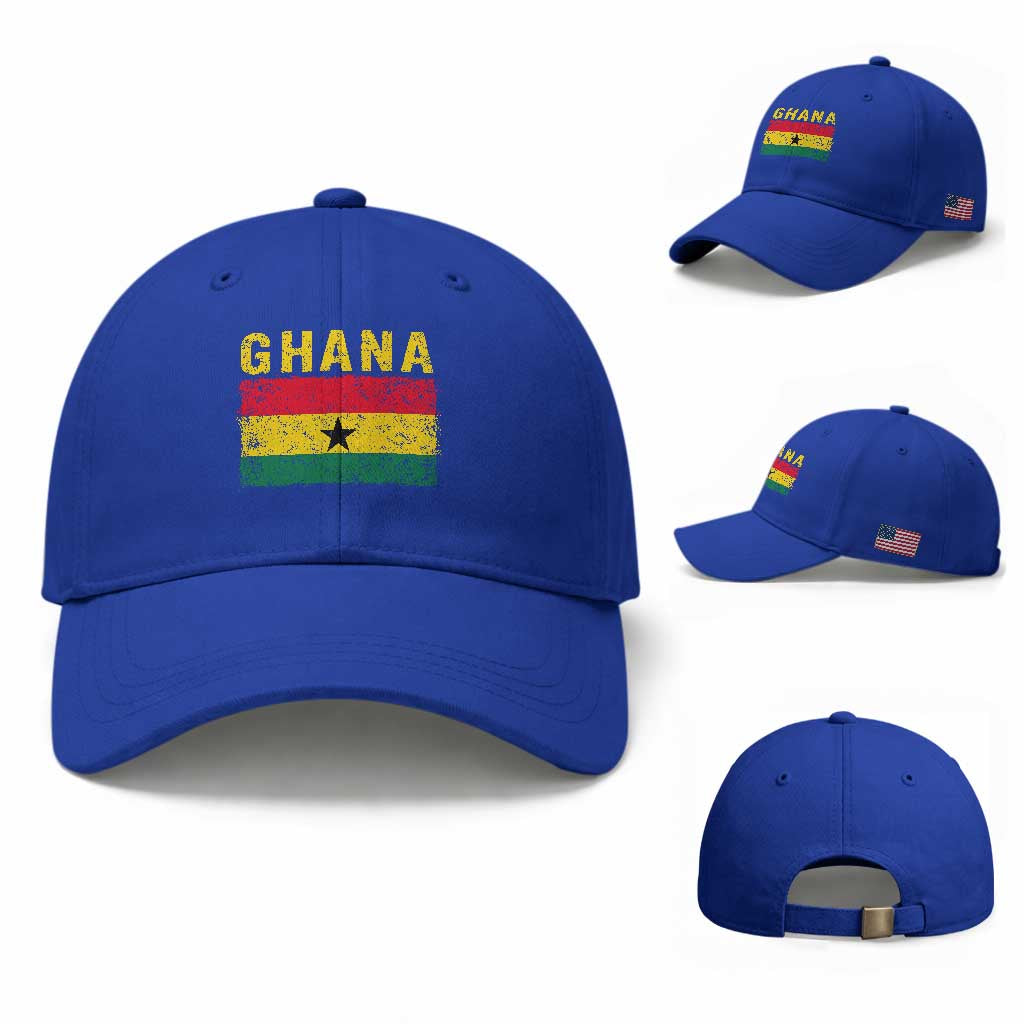 Vintage Ghana Flag Distressed Design Baseball Cap Proud Ghanaian Heritage African Pride
