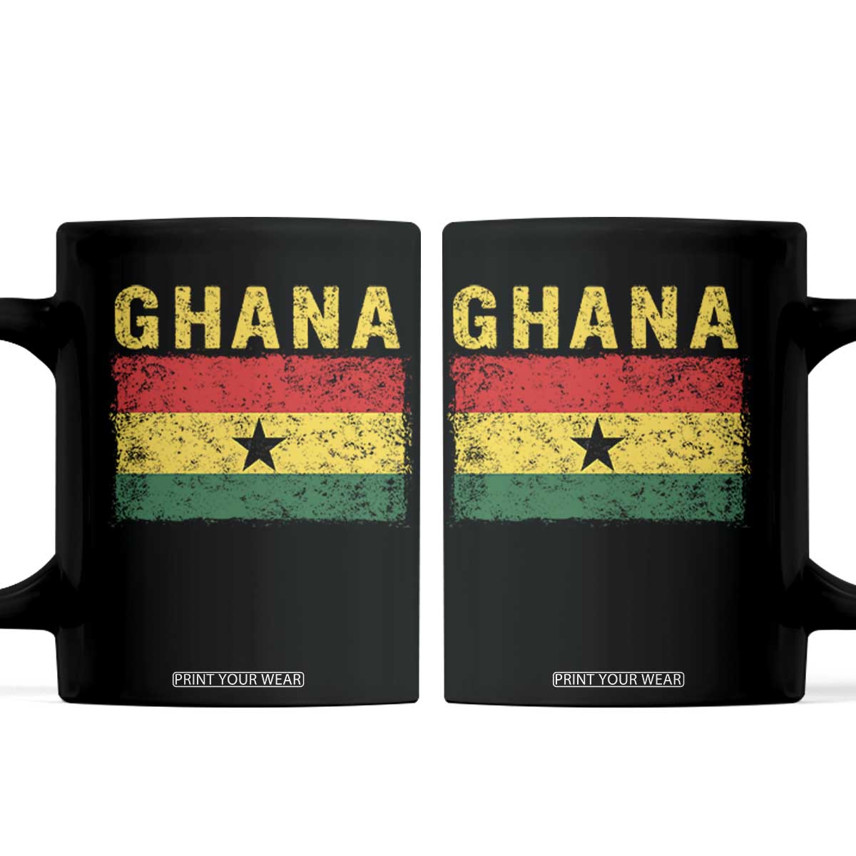 Vintage Ghana Flag Distressed Design Coffee Mug Proud Ghanaian Heritage African Pride