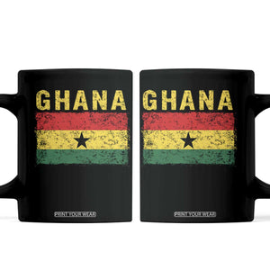 Vintage Ghana Flag Distressed Design Coffee Mug Proud Ghanaian Heritage African Pride