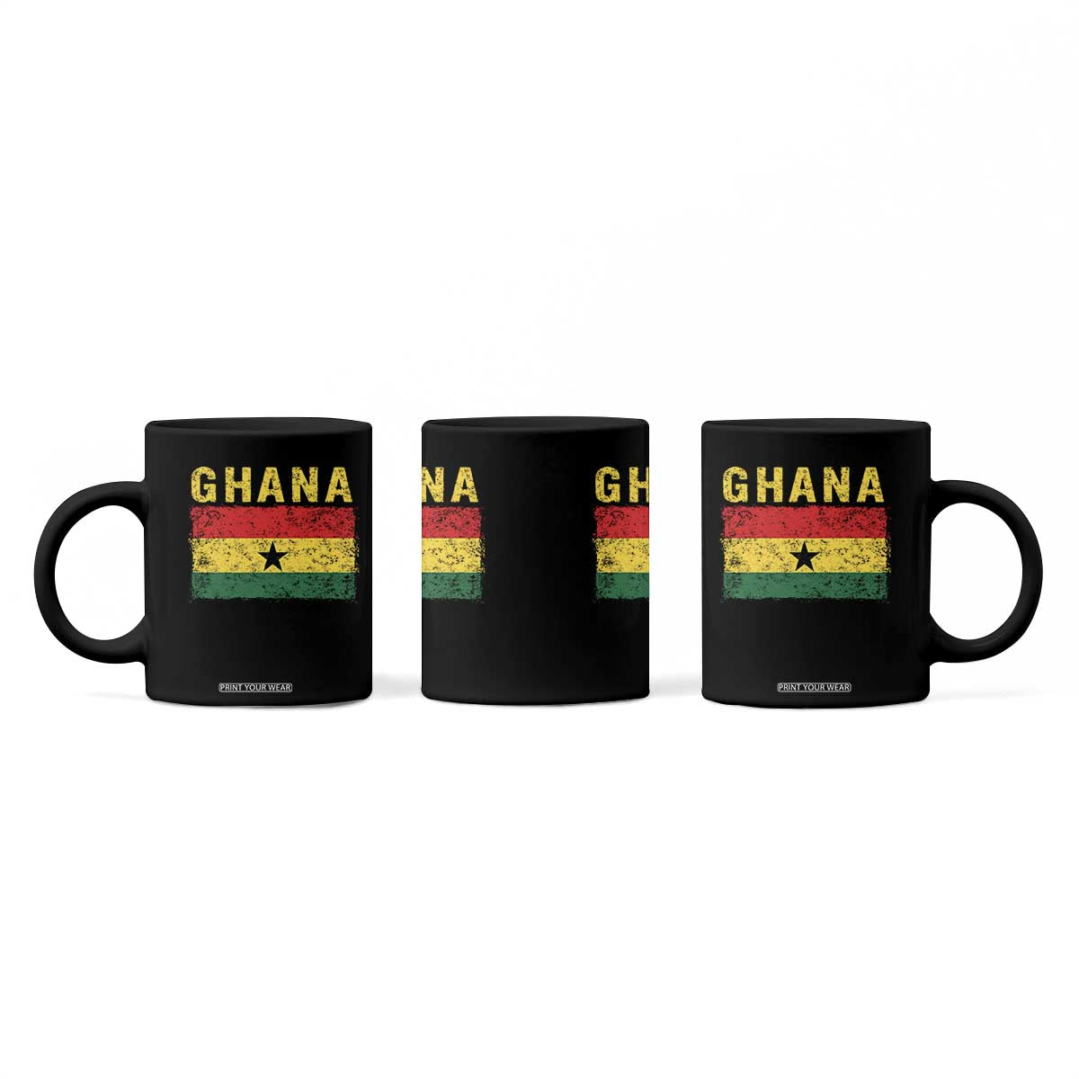 Vintage Ghana Flag Distressed Design Coffee Mug Proud Ghanaian Heritage African Pride