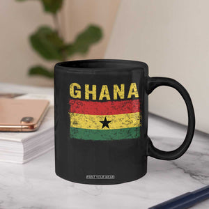Vintage Ghana Flag Distressed Design Coffee Mug Proud Ghanaian Heritage African Pride