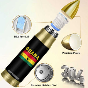 Vintage Ghana Flag Distressed Design Bullet Tumbler Proud Ghanaian Heritage African Pride