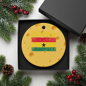 Vintage Ghana Flag Distressed Design Ceramic Ornament Proud Ghanaian Heritage African Pride