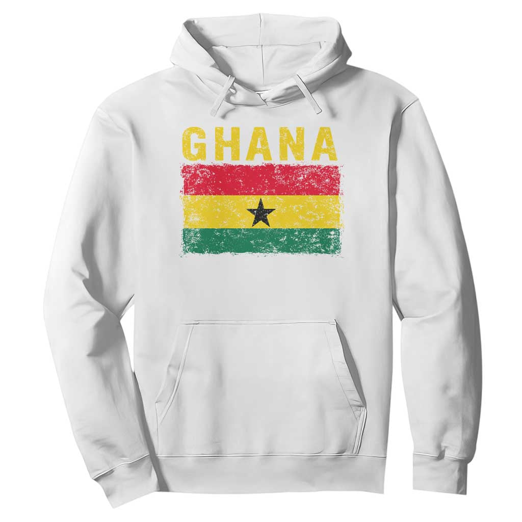 Vintage Ghana Flag Distressed Design Hoodie Proud Ghanaian Heritage African Pride