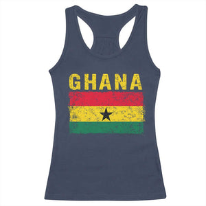 Vintage Ghana Flag Distressed Design Racerback Tank Top Proud Ghanaian Heritage African Pride