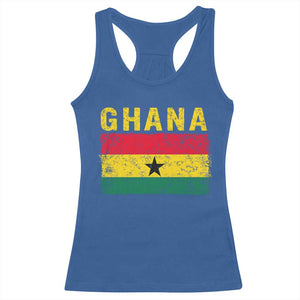 Vintage Ghana Flag Distressed Design Racerback Tank Top Proud Ghanaian Heritage African Pride