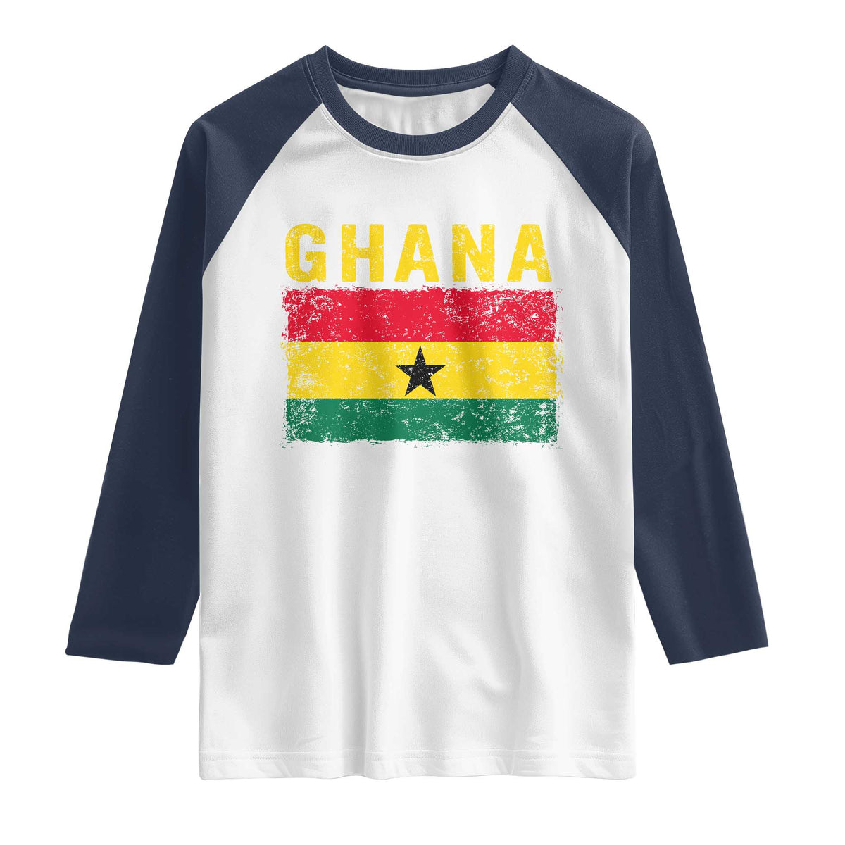 Vintage Ghana Flag Distressed Design Raglan Shirt Proud Ghanaian Heritage African Pride