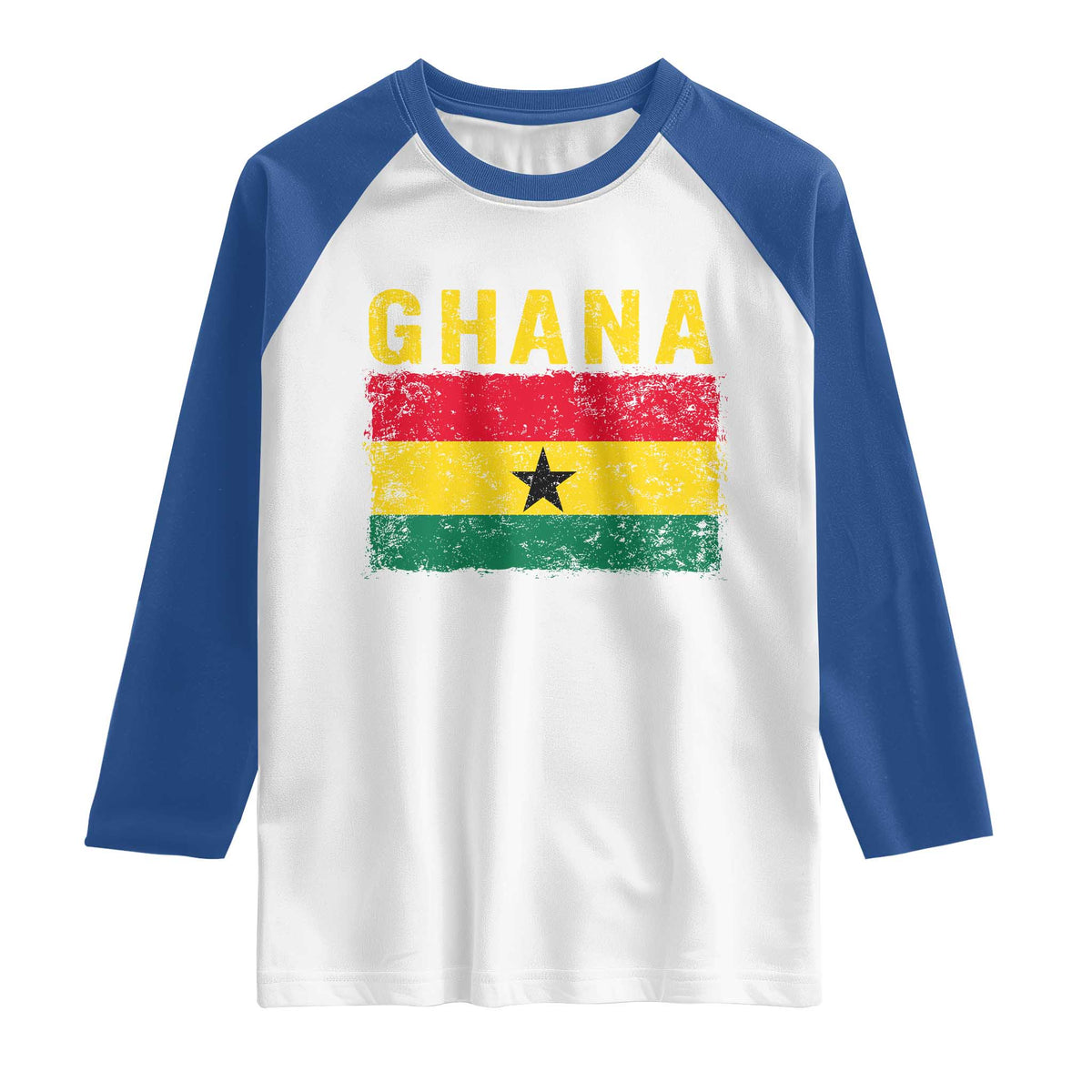 Vintage Ghana Flag Distressed Design Raglan Shirt Proud Ghanaian Heritage African Pride
