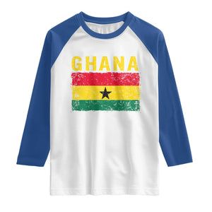 Vintage Ghana Flag Distressed Design Raglan Shirt Proud Ghanaian Heritage African Pride
