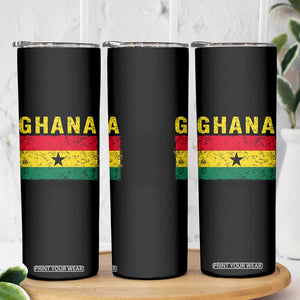 Vintage Ghana Flag Distressed Design Skinny Tumbler Proud Ghanaian Heritage African Pride