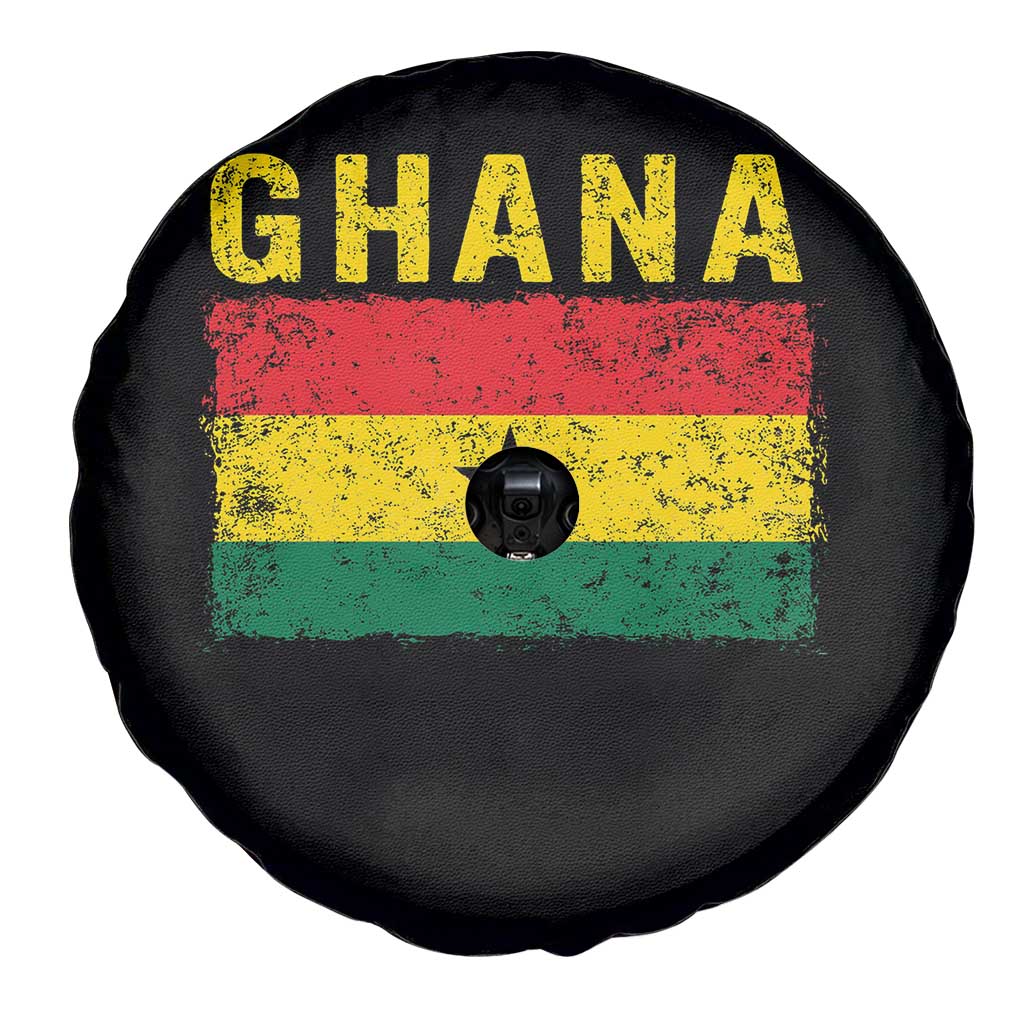 Vintage Ghana Flag Distressed Design Spare Tire Cover Proud Ghanaian Heritage African Pride