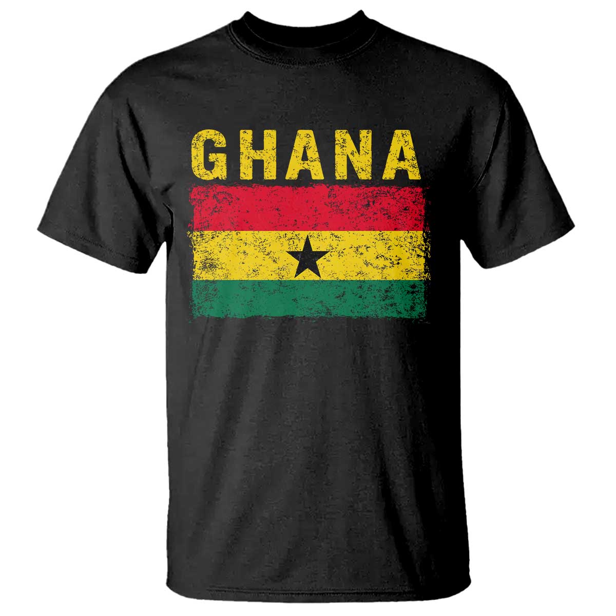 Vintage Ghana Flag Distressed Design T Shirt Proud Ghanaian Heritage African Pride TS10 Black Print Your Wear