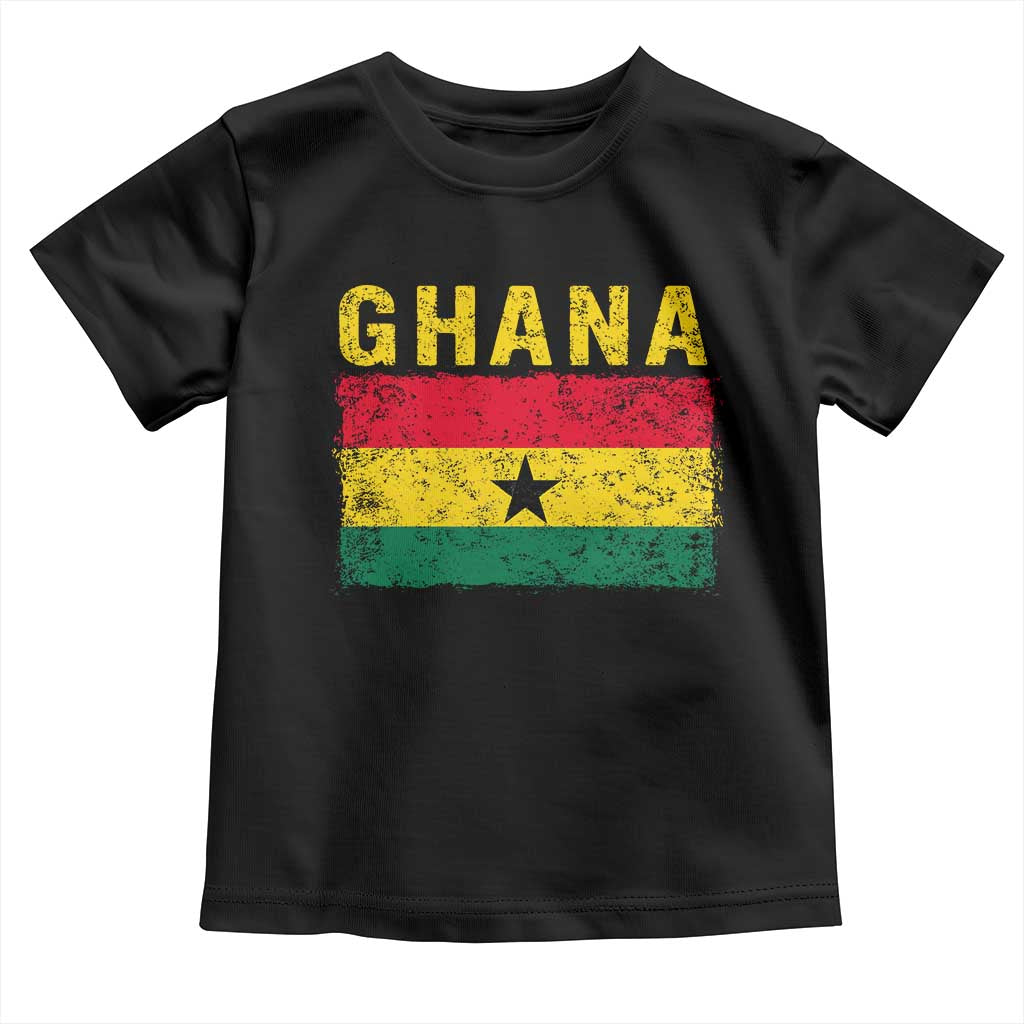 Vintage Ghana Flag Distressed Design Toddler T Shirt Proud Ghanaian Heritage African Pride