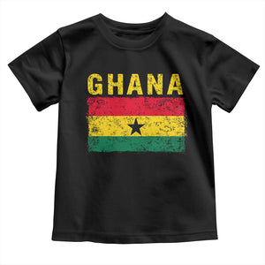 Vintage Ghana Flag Distressed Design Toddler T Shirt Proud Ghanaian Heritage African Pride