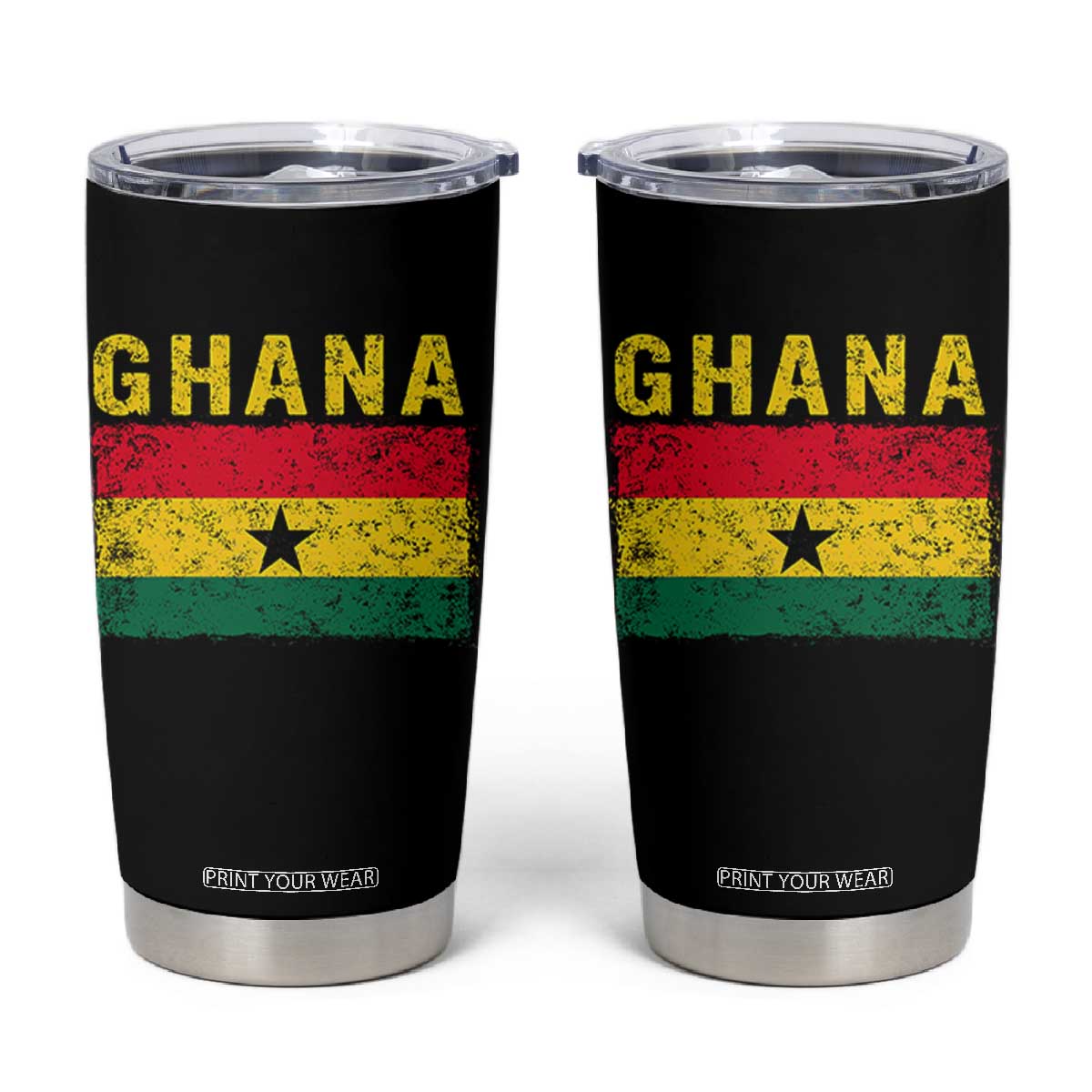 Vintage Ghana Flag Distressed Design Tumbler Cup Proud Ghanaian Heritage African Pride