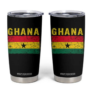 Vintage Ghana Flag Distressed Design Tumbler Cup Proud Ghanaian Heritage African Pride