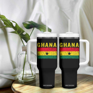 Vintage Ghana Flag Distressed Design Tumbler With Handle Proud Ghanaian Heritage African Pride