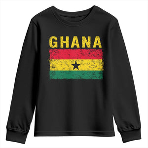 Vintage Ghana Flag Distressed Design Youth Sweatshirt Proud Ghanaian Heritage African Pride