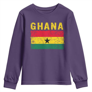 Vintage Ghana Flag Distressed Design Youth Sweatshirt Proud Ghanaian Heritage African Pride