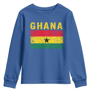 Vintage Ghana Flag Distressed Design Youth Sweatshirt Proud Ghanaian Heritage African Pride