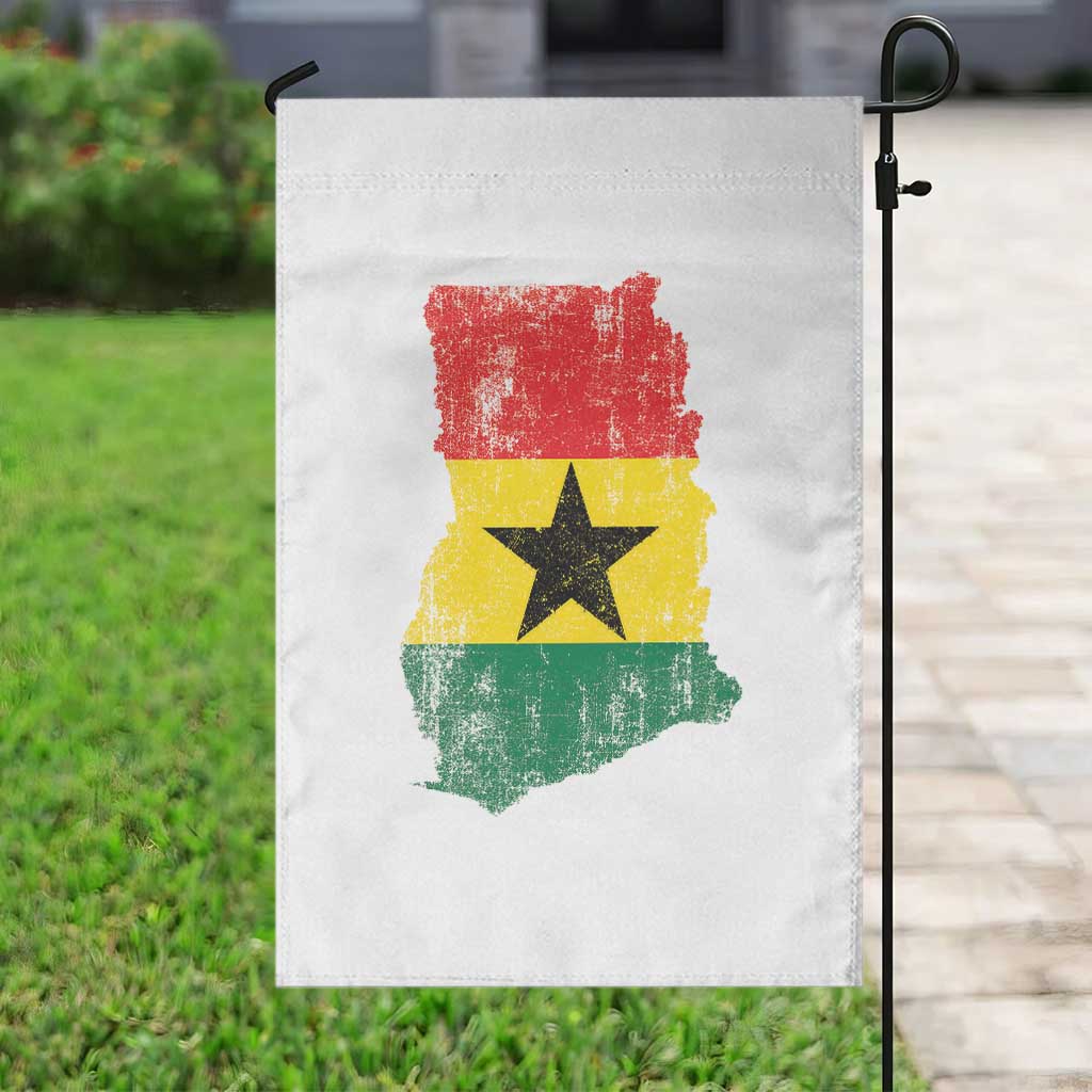 Vintage Ghana Map Flag Garden Flag Distressed Proud Ghanaian Heritage African Pride