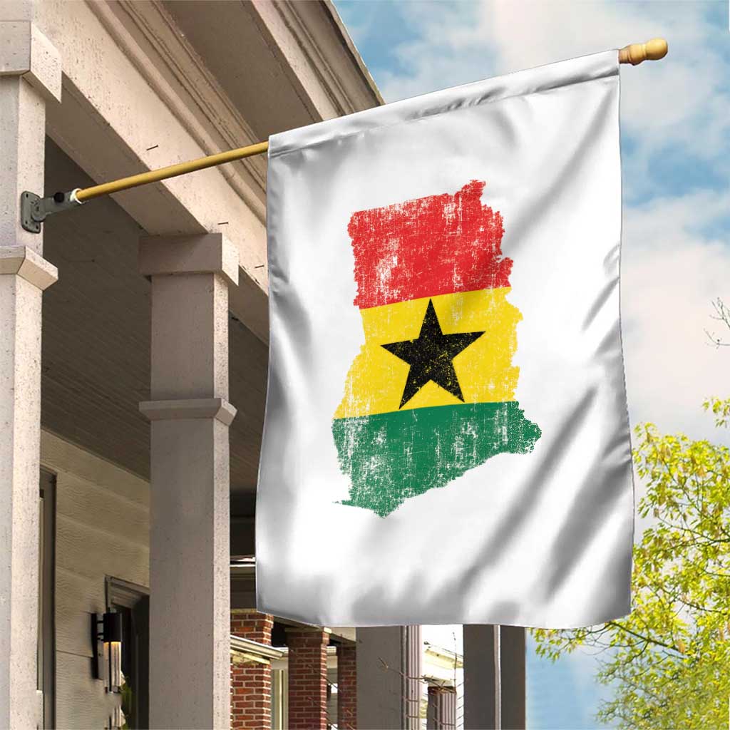Vintage Ghana Map Flag Garden Flag Distressed Proud Ghanaian Heritage African Pride