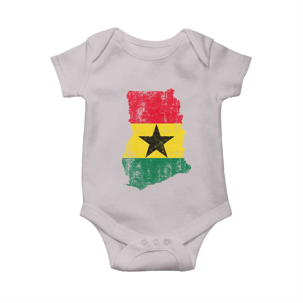 Vintage Ghana Map Flag Baby Onesie Distressed Proud Ghanaian Heritage African Pride