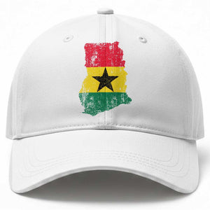 Vintage Ghana Map Flag Baseball Cap Distressed Proud Ghanaian Heritage African Pride