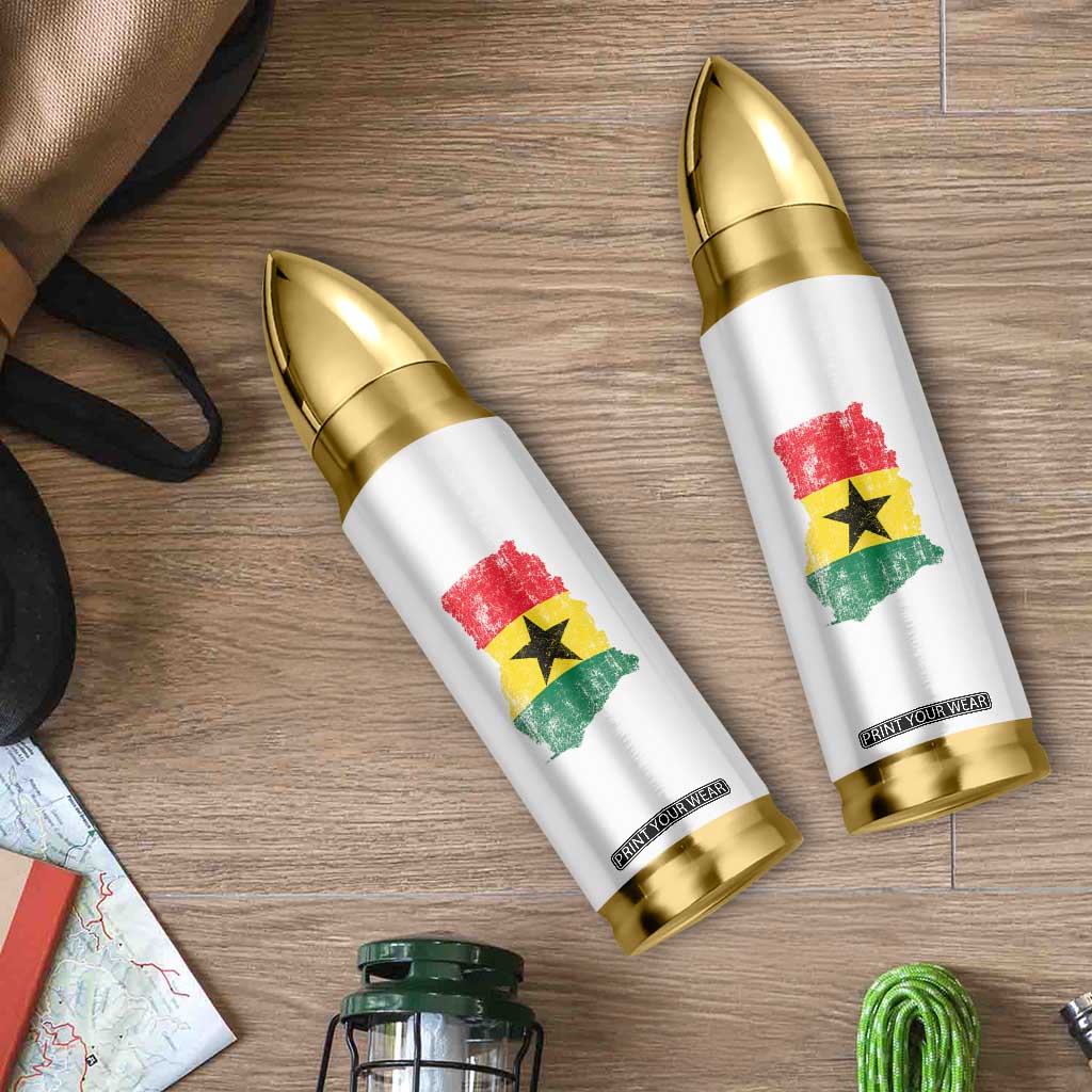 Vintage Ghana Map Flag Bullet Tumbler Distressed Proud Ghanaian Heritage African Pride