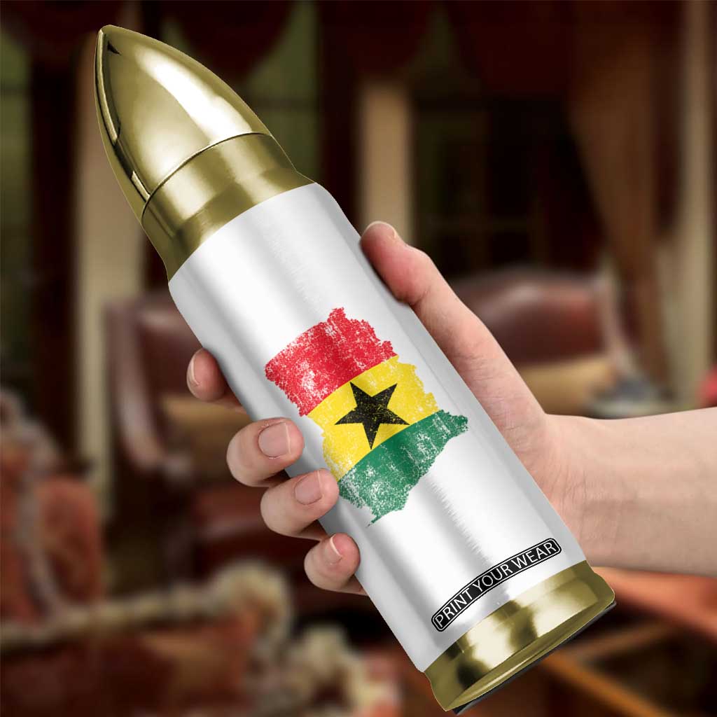 Vintage Ghana Map Flag Bullet Tumbler Distressed Proud Ghanaian Heritage African Pride