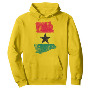Vintage Ghana Map Flag Hoodie Distressed Proud Ghanaian Heritage African Pride