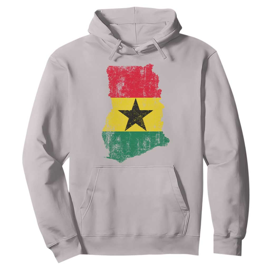 Vintage Ghana Map Flag Hoodie Distressed Proud Ghanaian Heritage African Pride