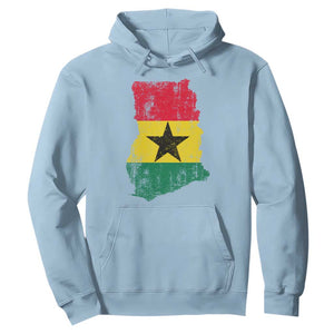 Vintage Ghana Map Flag Hoodie Distressed Proud Ghanaian Heritage African Pride