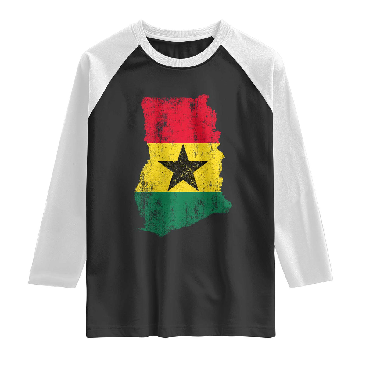 Vintage Ghana Map Flag Raglan Shirt Distressed Proud Ghanaian Heritage African Pride