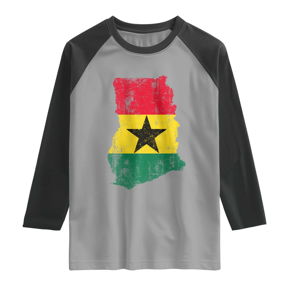 Vintage Ghana Map Flag Raglan Shirt Distressed Proud Ghanaian Heritage African Pride