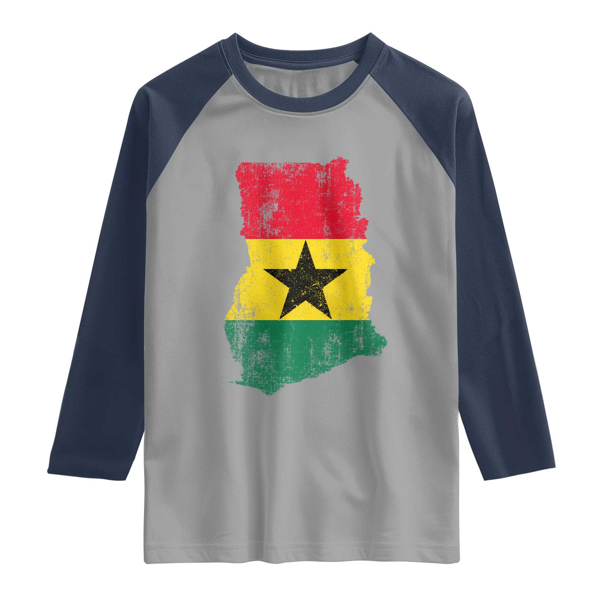 Vintage Ghana Map Flag Raglan Shirt Distressed Proud Ghanaian Heritage African Pride
